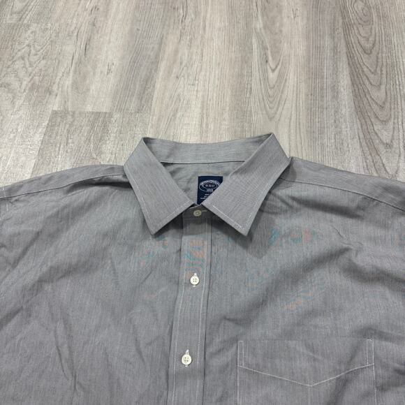 Brooks Brothers Shirt Men's 19 36/37 3XL XXXL Gray Button Up Long Sleeve Preppy - Picture 3 of 7